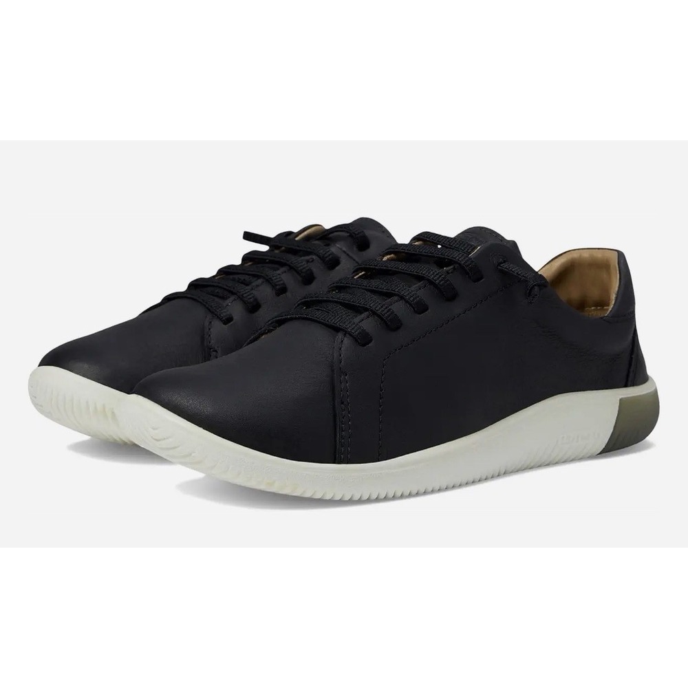 NIB $160 KEEN Women's 10.5 KNX Lace Up Sneakers Black Leather Barefoot Tech